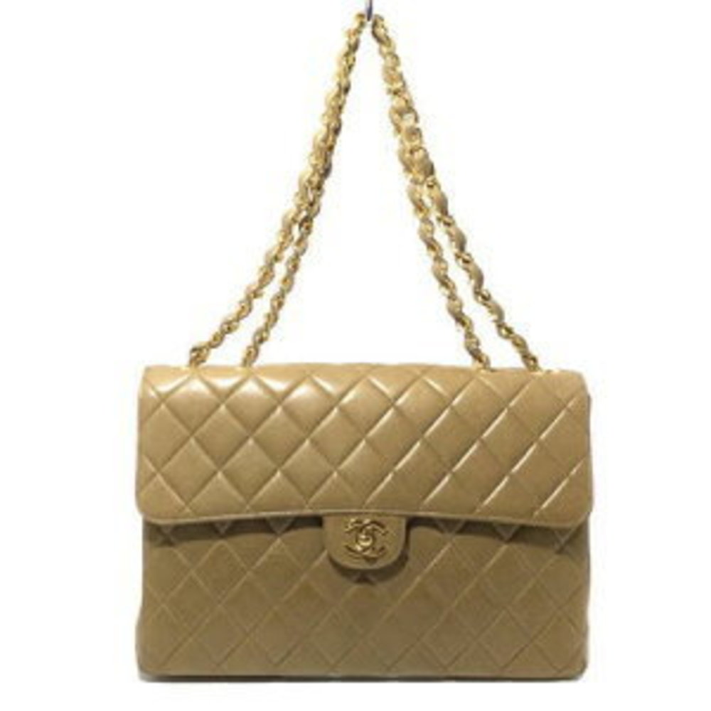 Christmas CHANEL Matelasse Chain Shoulder Bag Beige x